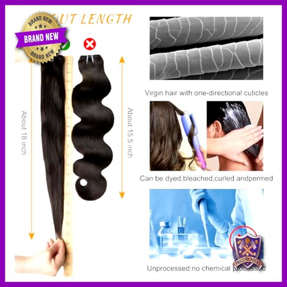 3 Brazilian Body Wave Human Hair Bundles 22 24 26 Inch Extensions main image 4
